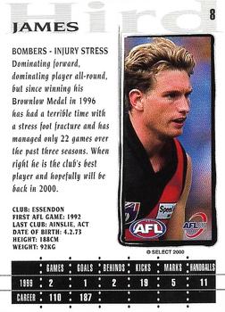 2000 Select AFL Millennium #8 James Hird Back